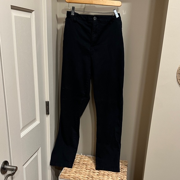Old Navy relaxed black chinos Elastic-Waist Pants Sz large tall - Picture 1 of 3